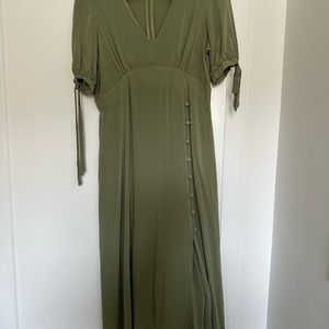Green maternity midi dress